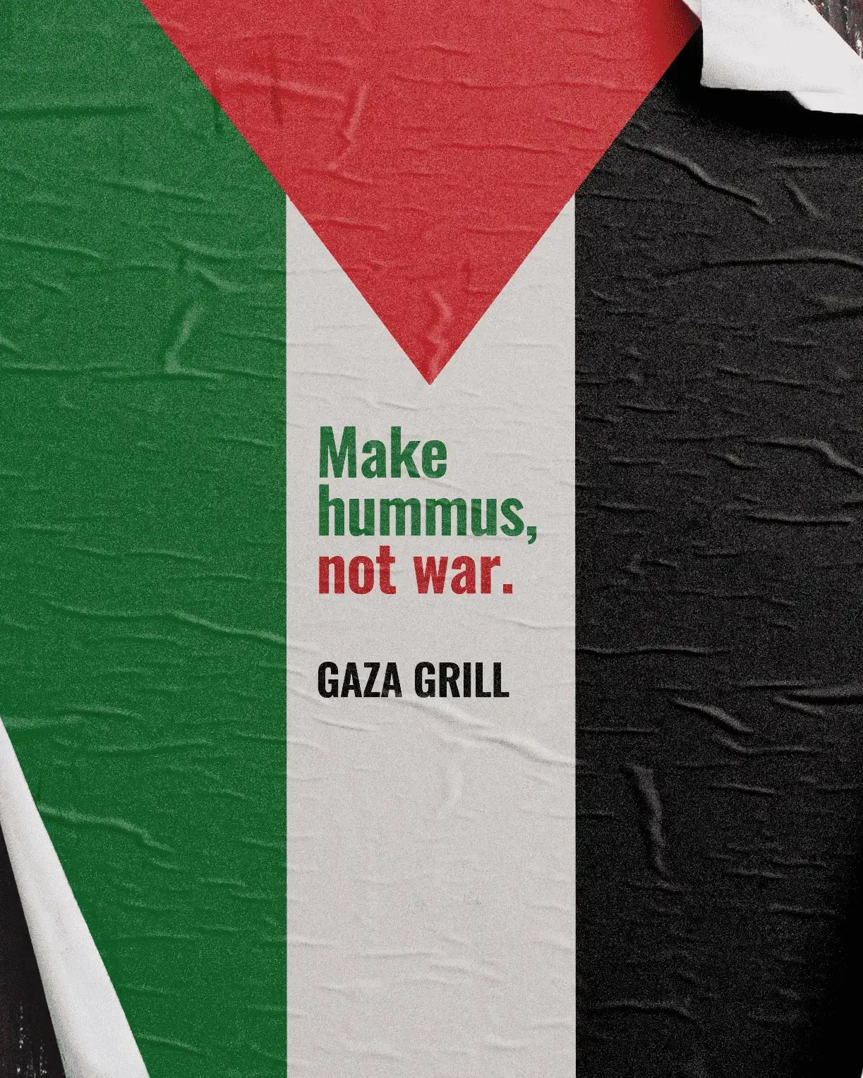 palestine poster make hummus not war